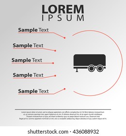 trailer icon. trailer infographics template