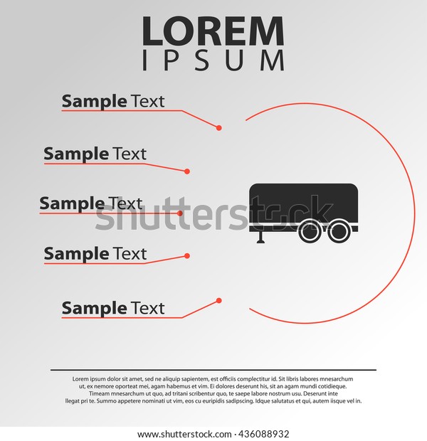 trailer icon. trailer\
infographics template