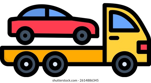Trailer Icon Lineal Color Vector Illustration