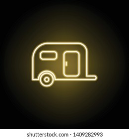 trailer icon in neon style. Signs and symbols can be used for web, logo, mobile app, UI, UX
