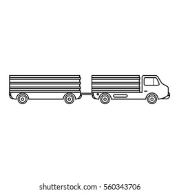 Trailer icon. Outline illustration of trailer vector icon for web