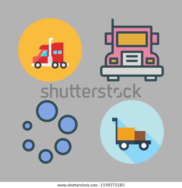 trailer icon set. vector set about truck,\
transportation and loading icons\
set.