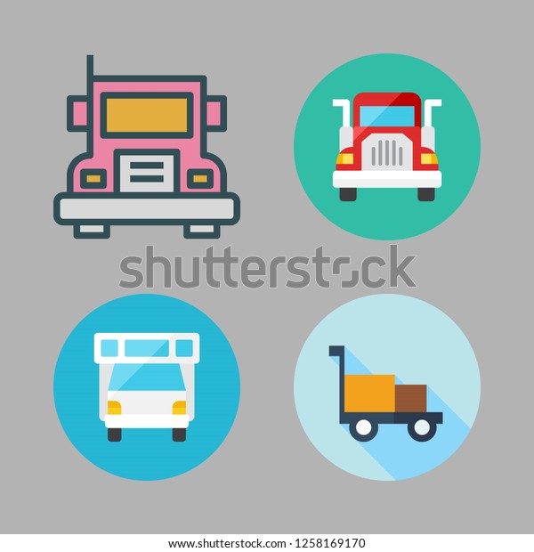 trailer icon set. vector set about caravan,
transportation and truck icons
set.
