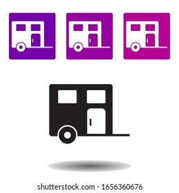 trailer icon . Simple glyphvector of Travel purple set for UI and UX, website or mobile application