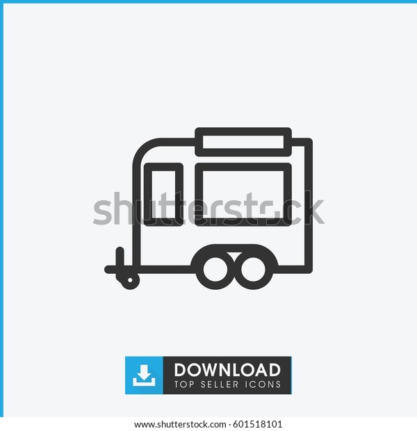 trailer icon. simple outline trailer vector\
icon. on white\
background.