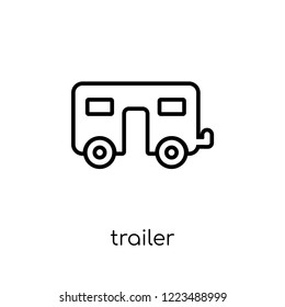 trailer icon. Trendy modern flat linear vector trailer icon on white background from thin line Circus collection, outline vector illustration