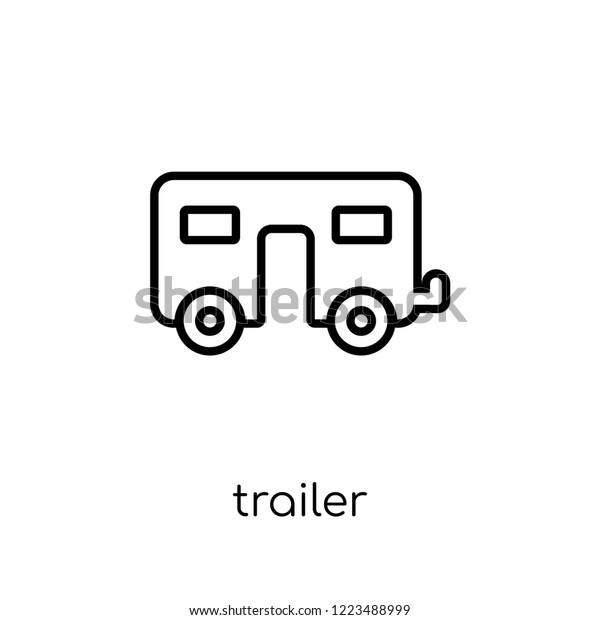 trailer icon. Trendy modern flat linear\
vector trailer icon on white background from thin line Circus\
collection, outline vector\
illustration