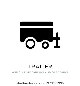 trailer icon vector on white background, trailer trendy filled icons from Agriculture farming and gardening collection, trailer simple element illustration