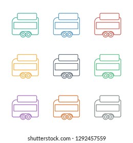 trailer icon white background. Editable filled and line trailer icon from fastfood. Trendy trailer icon for web and mobile.