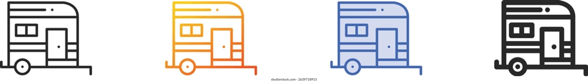 trailer icon.Thin Linear, Gradient, Blue Stroke and bold Style Design Isolated On White Background