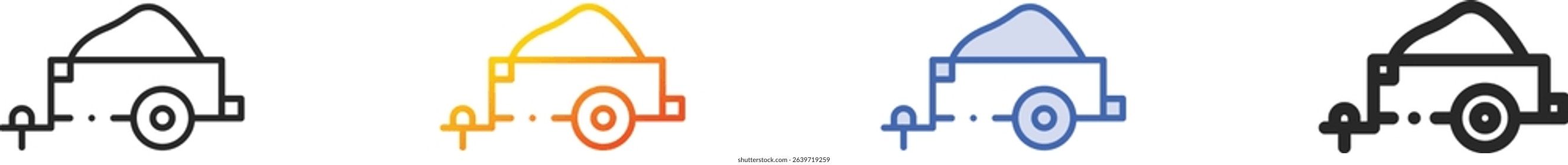 trailer icon.Thin Linear, Gradient, Blue Stroke and bold Style Design Isolated On White Background
