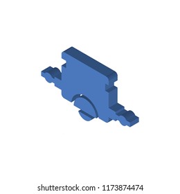 Trailer isometric left top view 3D icon