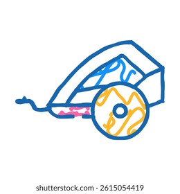 trailer kid doodle icon sketch vector. trailer kid sign. isolated symbol illustration