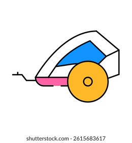 trailer kid line icon vector. trailer kid sign. isolated symbol illustration