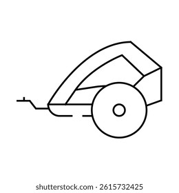 trailer kid line icon vector. trailer kid sign. isolated contour symbol black illustration