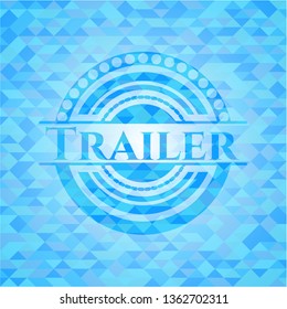 Trailer light blue emblem with triangle mosaic background
