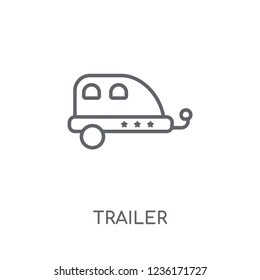 Trailer linear icon. Modern outline Trailer logo concept on white background from Circus collection. Suitable for use on web apps, mobile apps and print media.