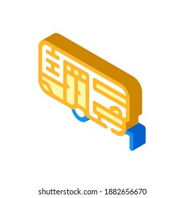 avance de construcción de hogar móvil vector de icono isométrico. señal de construcción de casas móviles de remolque. ilustración de símbolo aislado