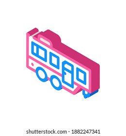 mobile Home isometrische Icon Vektorgrafik. Mobilheim-Schild für Anhänger. einzelne Symbolillustration