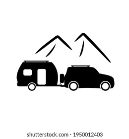 Trailer or mobile house icon. Mobile home, camping.