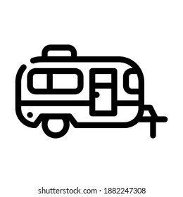 trailer mobile house line icon vector. trailer mobile house sign. isolated contour symbol black illustration