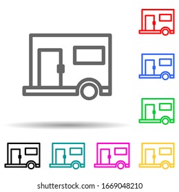 icono de estilo multicolor del remolque. Línea delgada simple, contorno vectorial de iconos web para ui y ux, sitio web o aplicación móvil