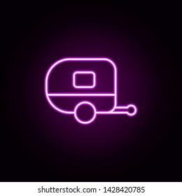 trailer neon icon. Elements of camping set. Simple icon for websites, web design, mobile app, info graphics