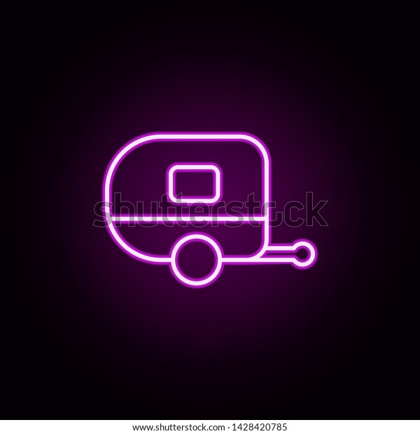trailer neon icon.\
Elements of camping set. Simple icon for websites, web design,\
mobile app, info\
graphics