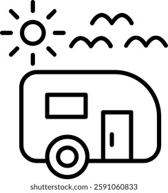 Trailer park Line Vector Icon Design