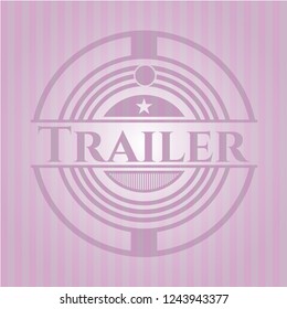 Trailer pink emblem. Retro