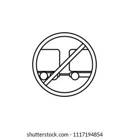 trailer prohibited trailer icon. Element of traffic signs icon for mobile concept and web apps. Thin line trailer prohibited trailer icon can be used for web and mobile on white background