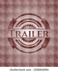 Trailer red seamless geometric pattern emblem. Seamless.