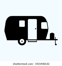 Trailer, road home vector silhouette symbol 