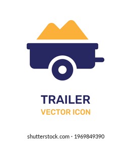 Trailer with sand isolated icon