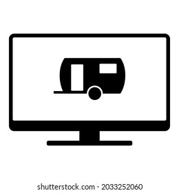 Remolque y pantalla en blanco
