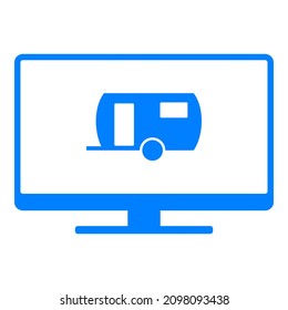 Trailer and screen on white