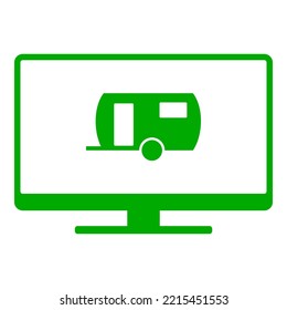 Trailer and screen on white