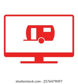 Trailer and screen on white