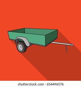 Trailer with sides for the car.Car single icon in flat style vector symbol stock illustration web.