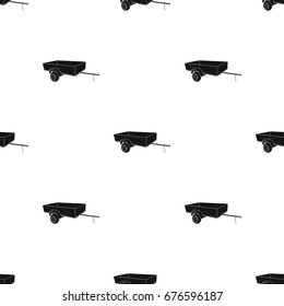 Trailer with sides for the car.Car single icon in black style vector symbol stock illustration web.