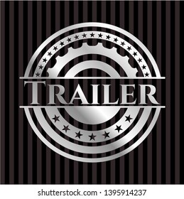 Trailer silvery emblem or badge. Vector Illustration. Mosaic.