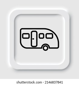 Trailer simple icon. Flat design. Neumorphism design.ai