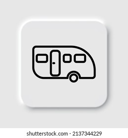 Trailer simple icon. Flat desing. Neumorphism design.ai