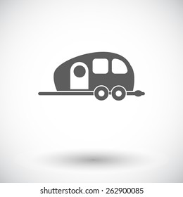 Trailer. Single flat icon on white background. Vector illustration.