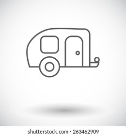 Trailer. Single flat icon on white background. Vector illustration.