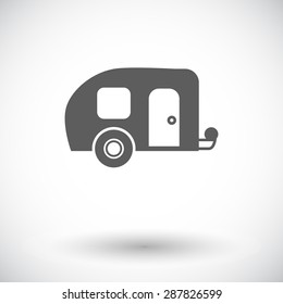 Trailer. Single flat icon on white background. Vector illustration.