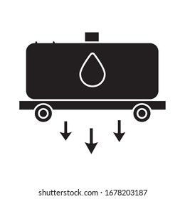 trailer tank with oil drop flat style vector illustration design