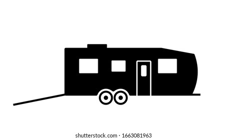 Trailer Toy Hauler silhouette icon. Clipart image isolated on white background