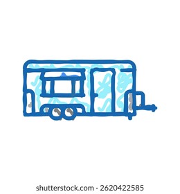 trailer transporte ícone doodle esboço vetor. sinal de transporte trailer. símbolo isolado ilustração