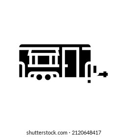 trailer transport glyph icon vector. trailer transport sign. isolated contour symbol black illustration